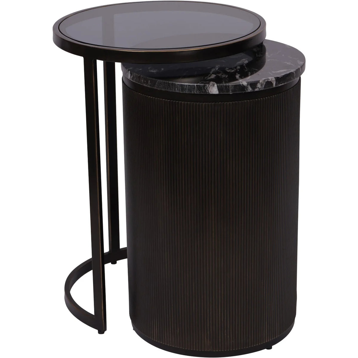 Bellara Aged Black Set of Two Side Tables