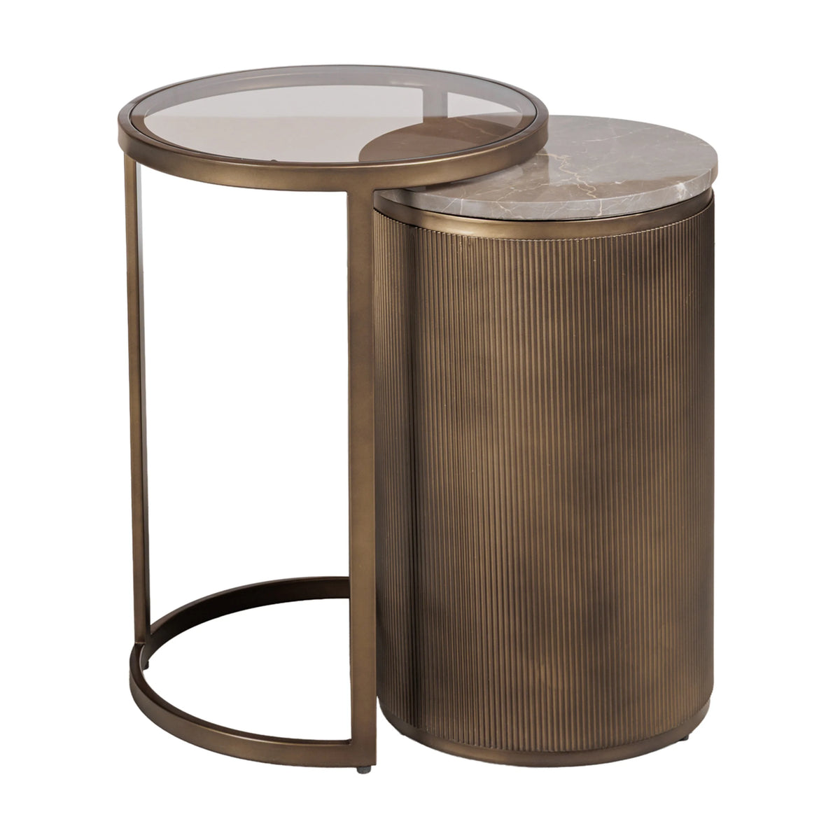 Bellara Royal Gold Nesting set of Two Side Tables