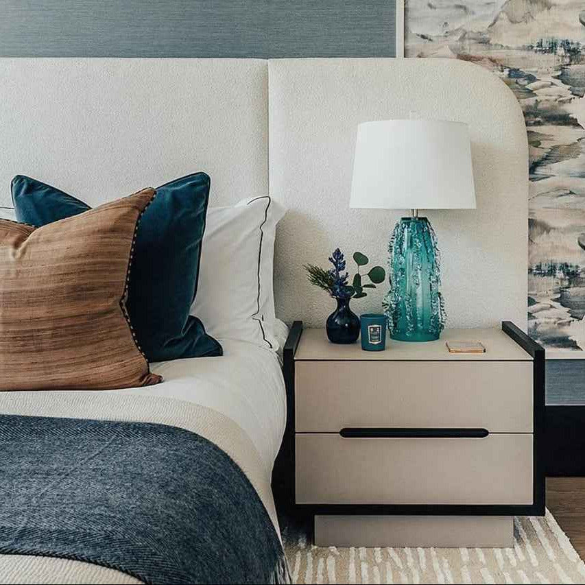 Antara Bedside Table - Dark Soft Cream