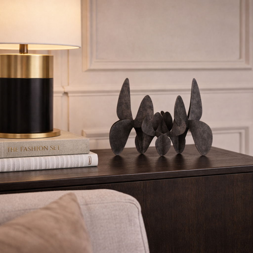 Ashwave Sculpture - Textured Charcoal Surface