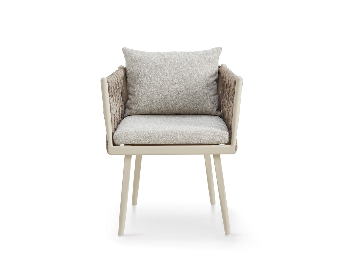 Charly Outdoor Dining Chair - (Crib 5) Forest Beige & Warm Ivory