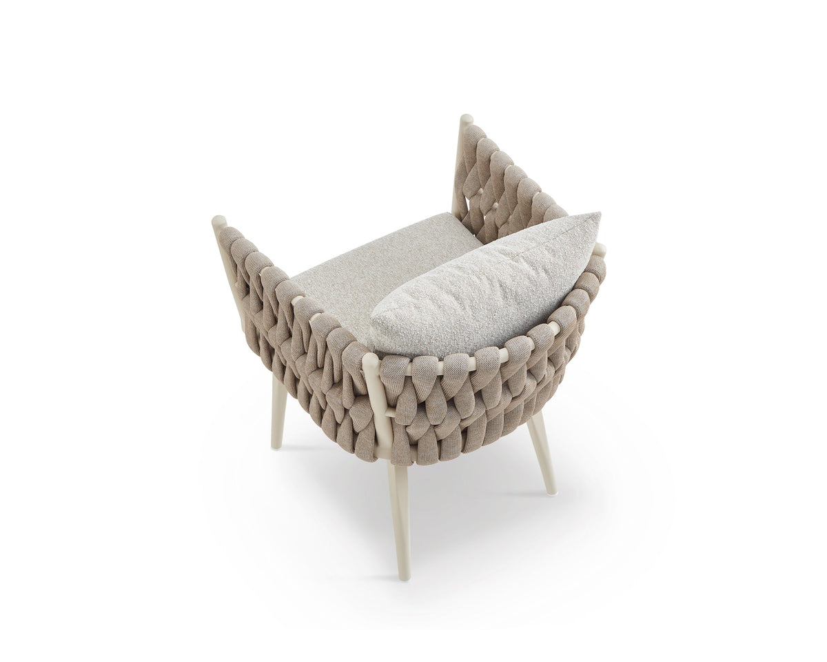 Charly Outdoor Dining Chair - (Crib 5) Forest Beige & Warm Ivory