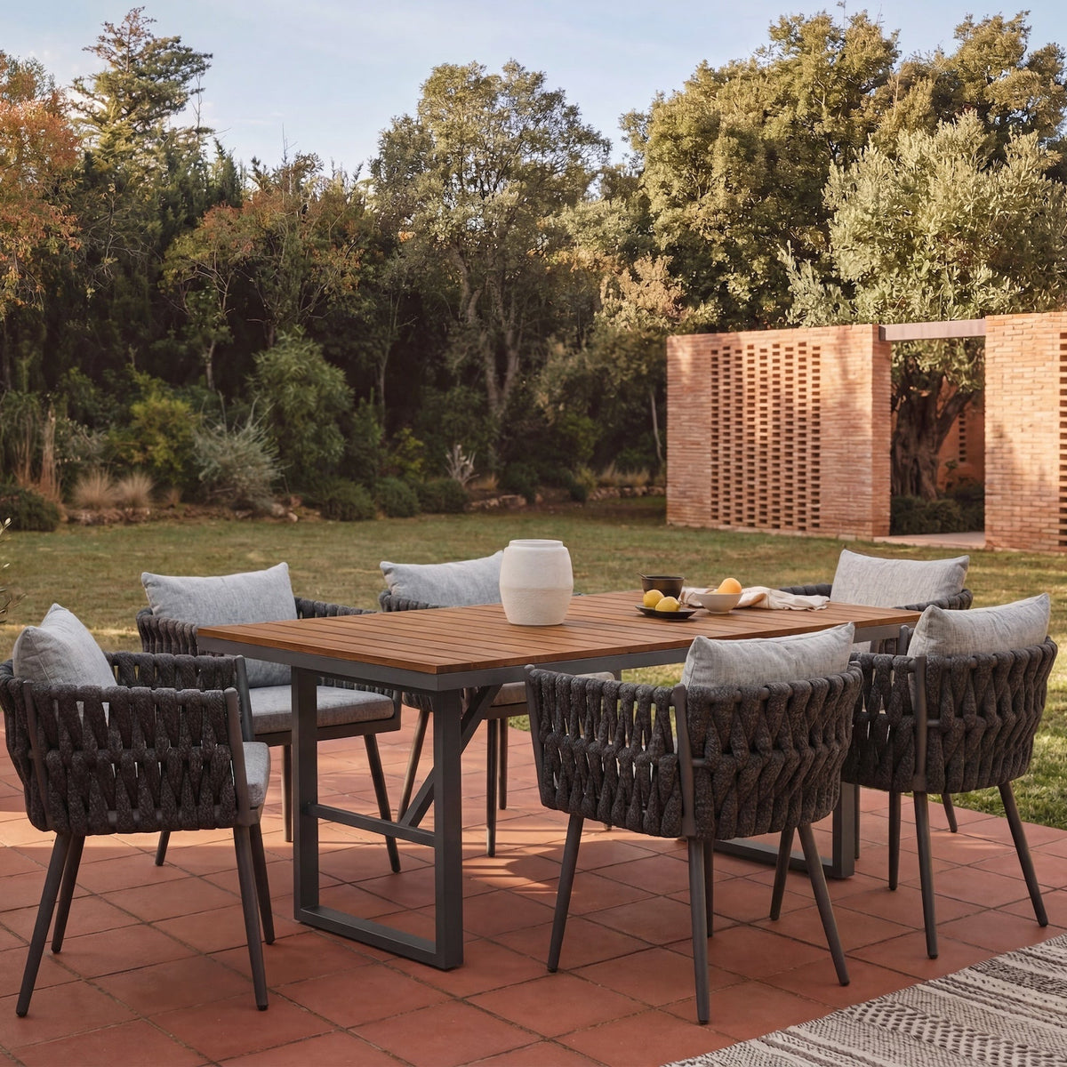 Charly Outdoor Dining Chair - (Crib 5) Hunter Stone and Charcoal Grey