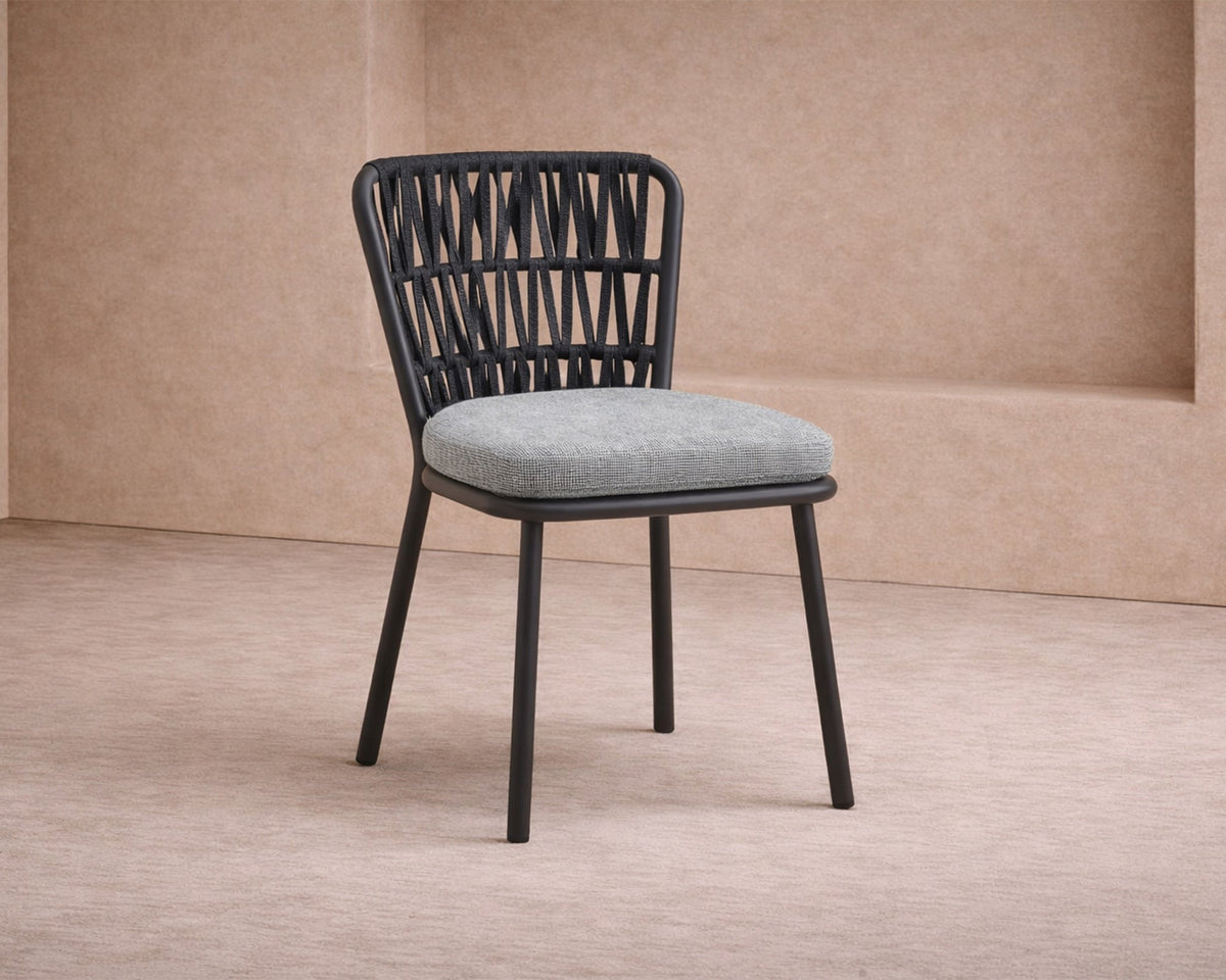 Ariana Outdoor Dining Chair (set of 2) - (Crib 5) Hunter Stone and Charcoal Grey