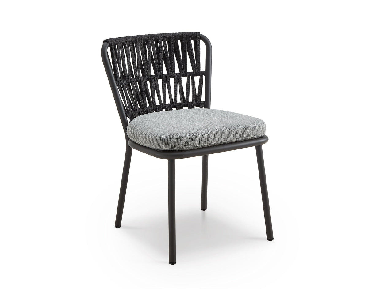 Ariana Outdoor Dining Chair (set of 2) - (Crib 5) Hunter Stone and Charcoal Grey