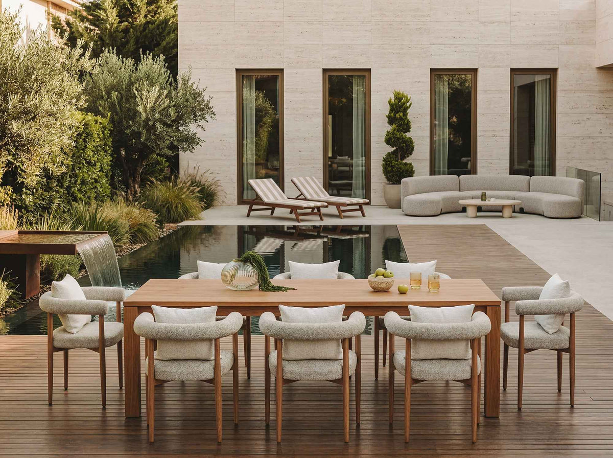 Nantes Outdoor Dining Chair - (Crib 5) Lima Beige and Walnut