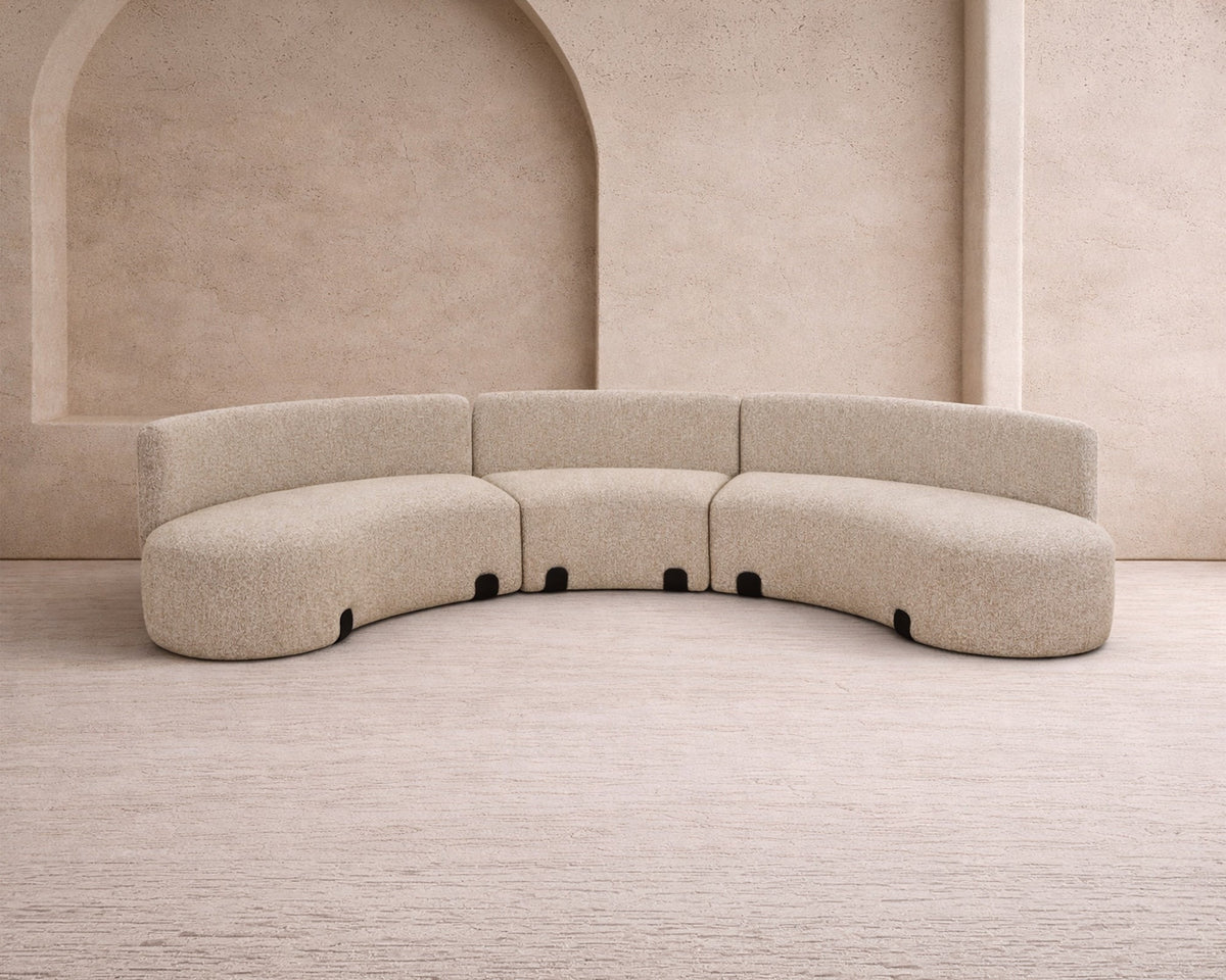 Capri Outdoor Modular Sofa - (Crib 5) Lima Beige and Deep Charcoal