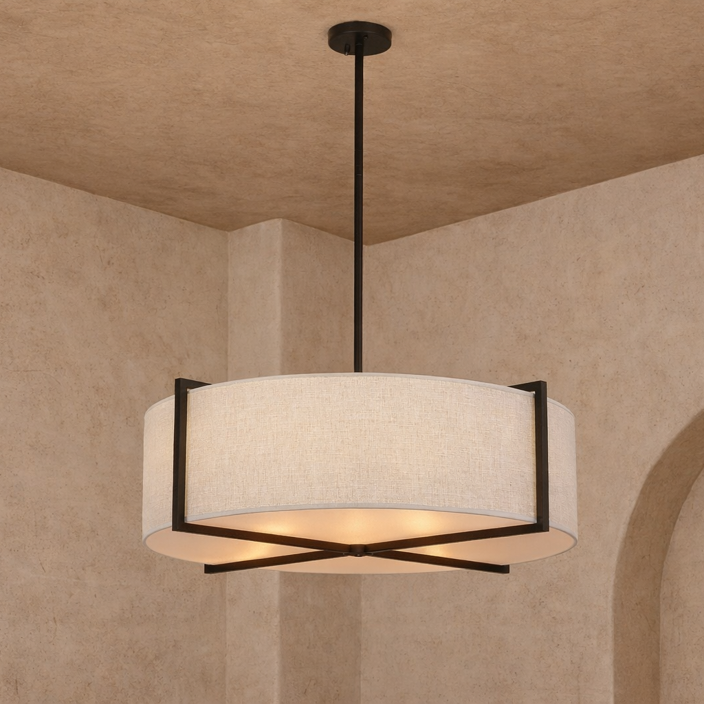 Sanderson Pendant Lamp Medium - Textured Linen