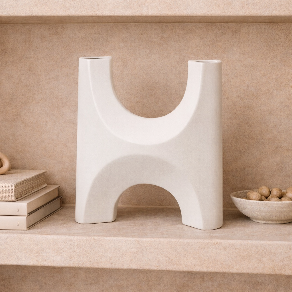Savier Vase Large - White Ceramic
