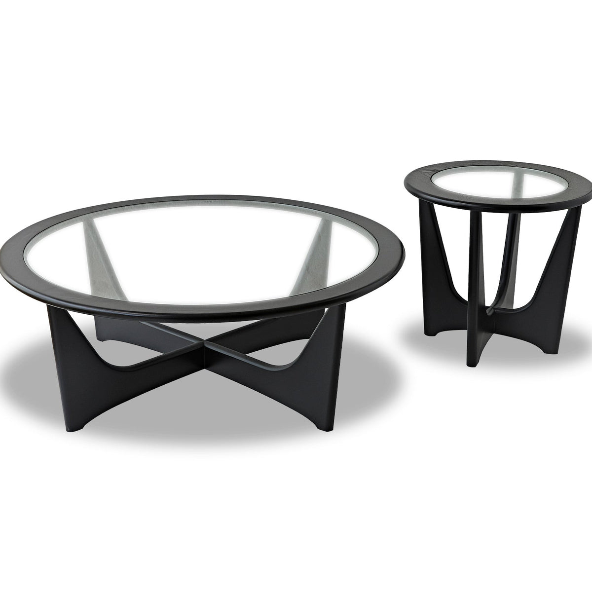 Sculpto Side Table - Clear Glass/Wenge