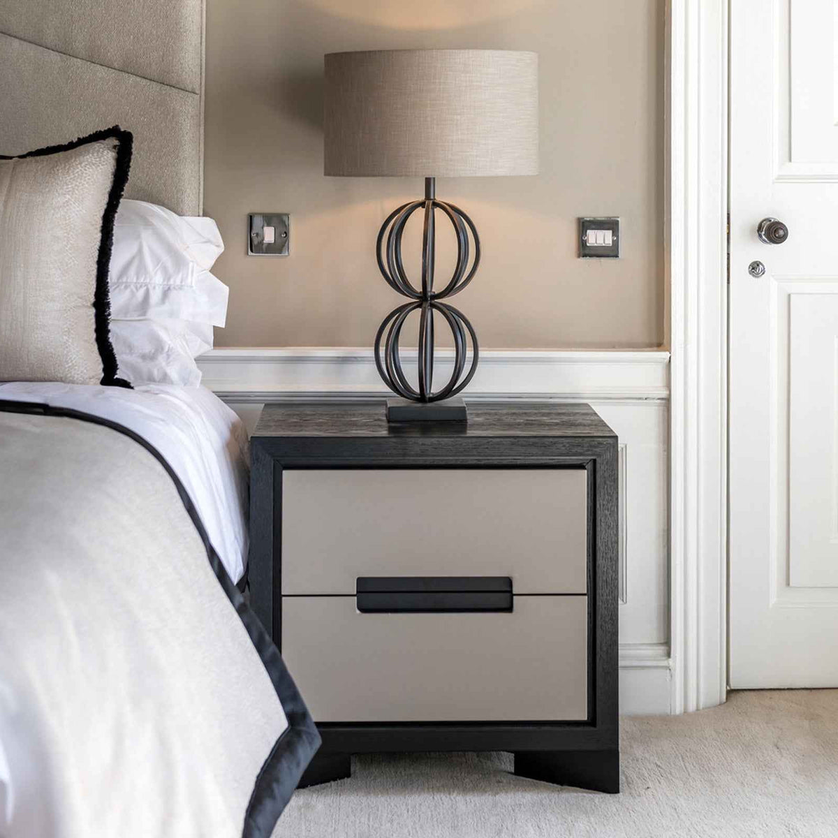 Ardel Bedside Table - Grey Leather Look