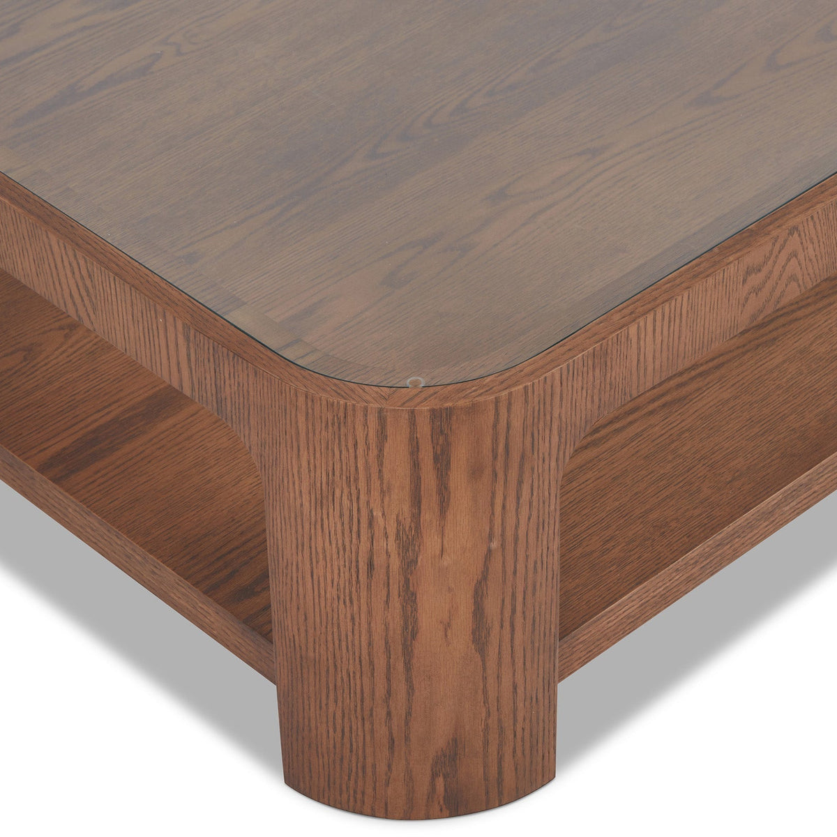 Espiga Coffee Table - Brushed Brown and Clear Glass