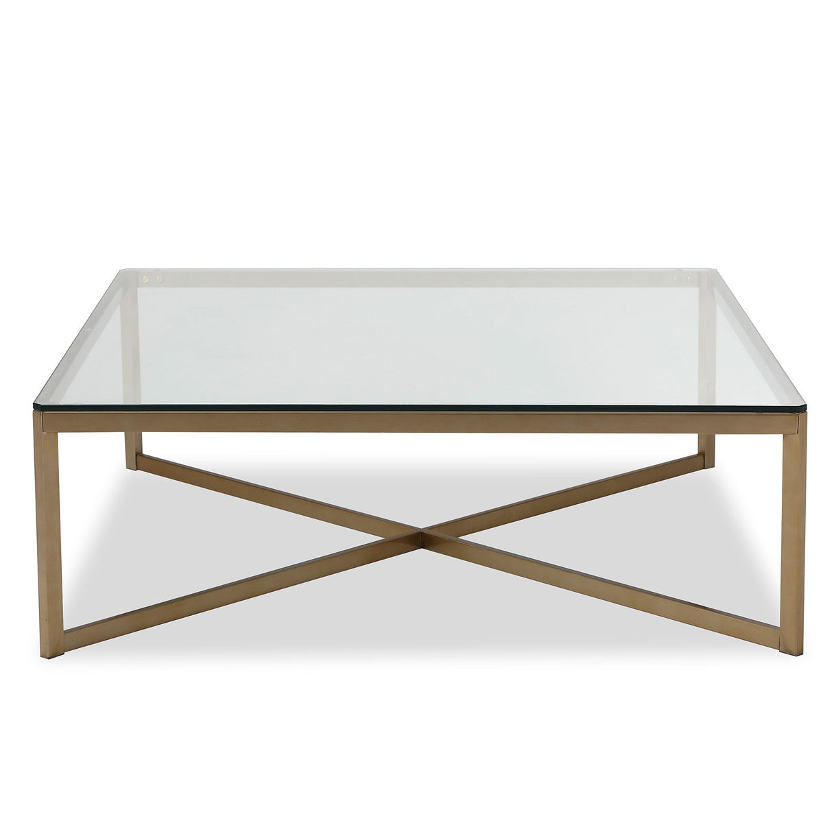 Musso Coffee Table - Clear Glass/Brushed Brass