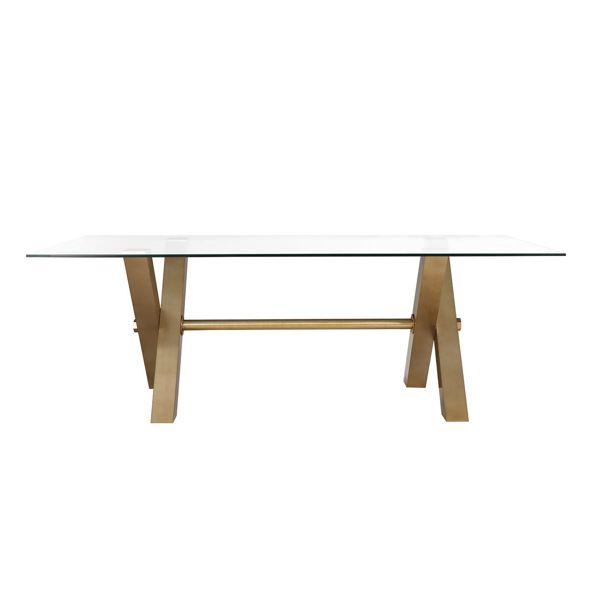 Zaha Dining Table - Clear Glass/Brushed Brass