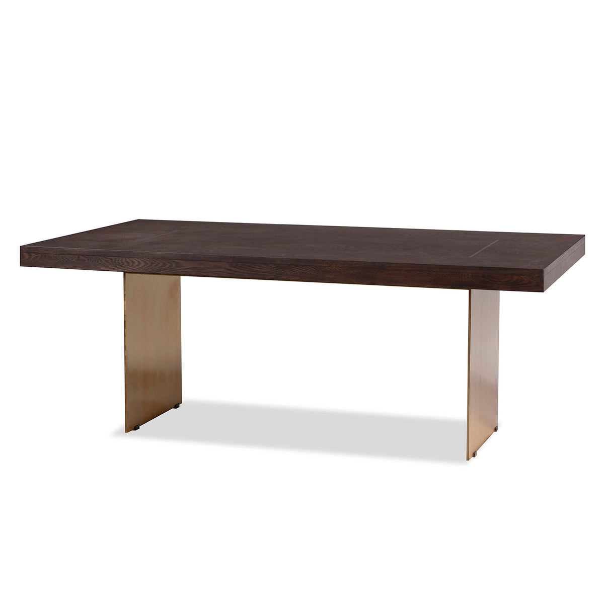 Unma Dining Table - Dark Brown Ash/Dark Brass