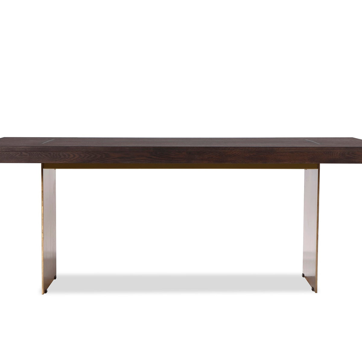 Unma Dining Table - Dark Brown Ash/Dark Brass