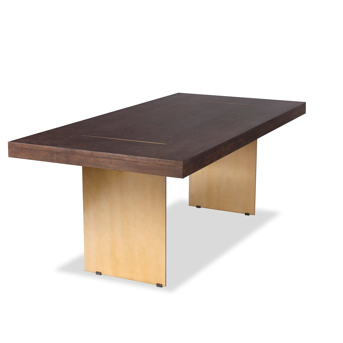 Unma Dining Table - Dark Brown Ash/Dark Brass