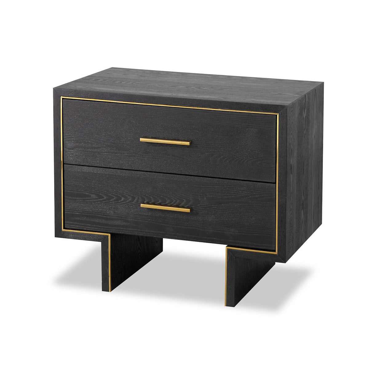 Tigur Bedside Table - Black Ash Veneer
