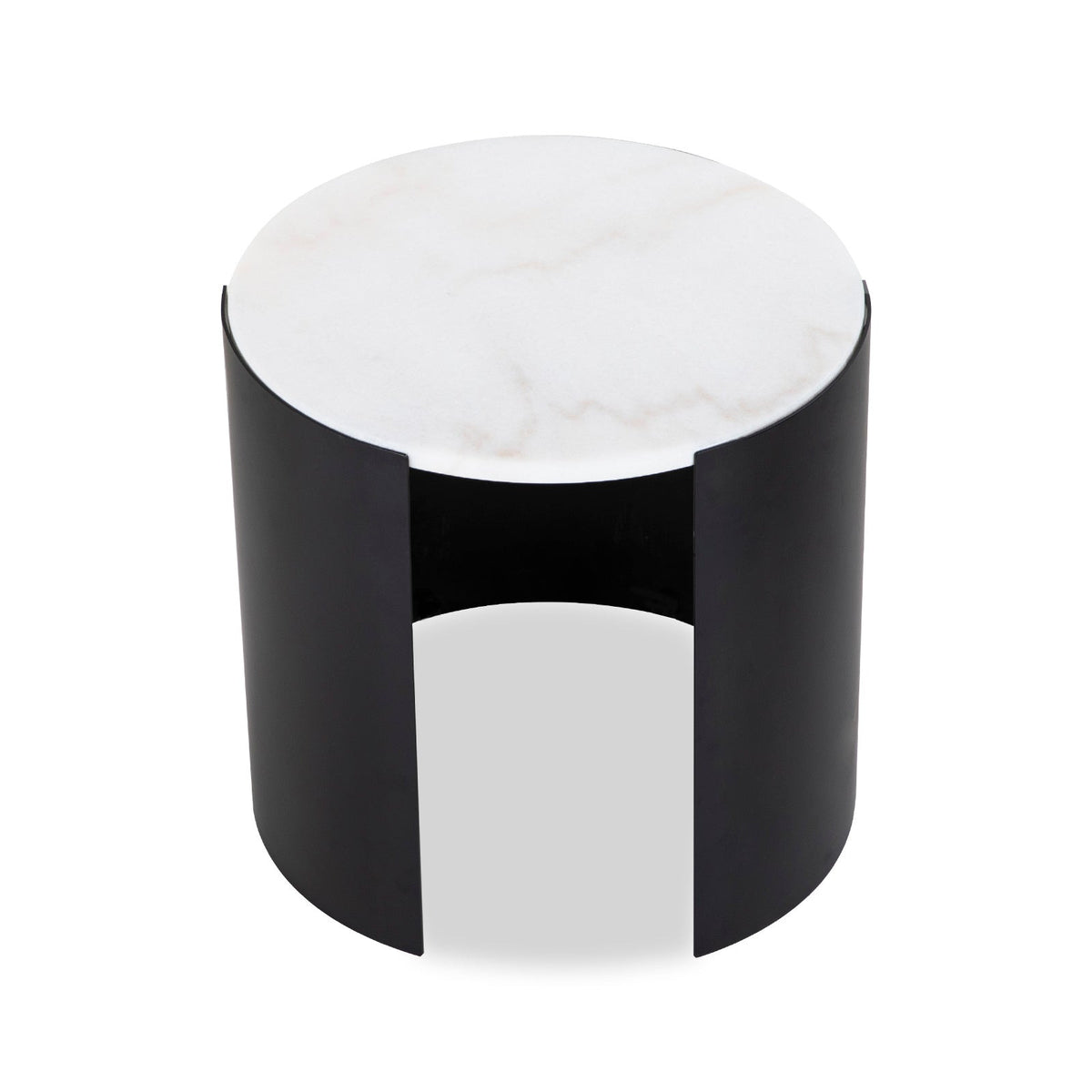 Samba Side Table - White Marble/Industrial Brown