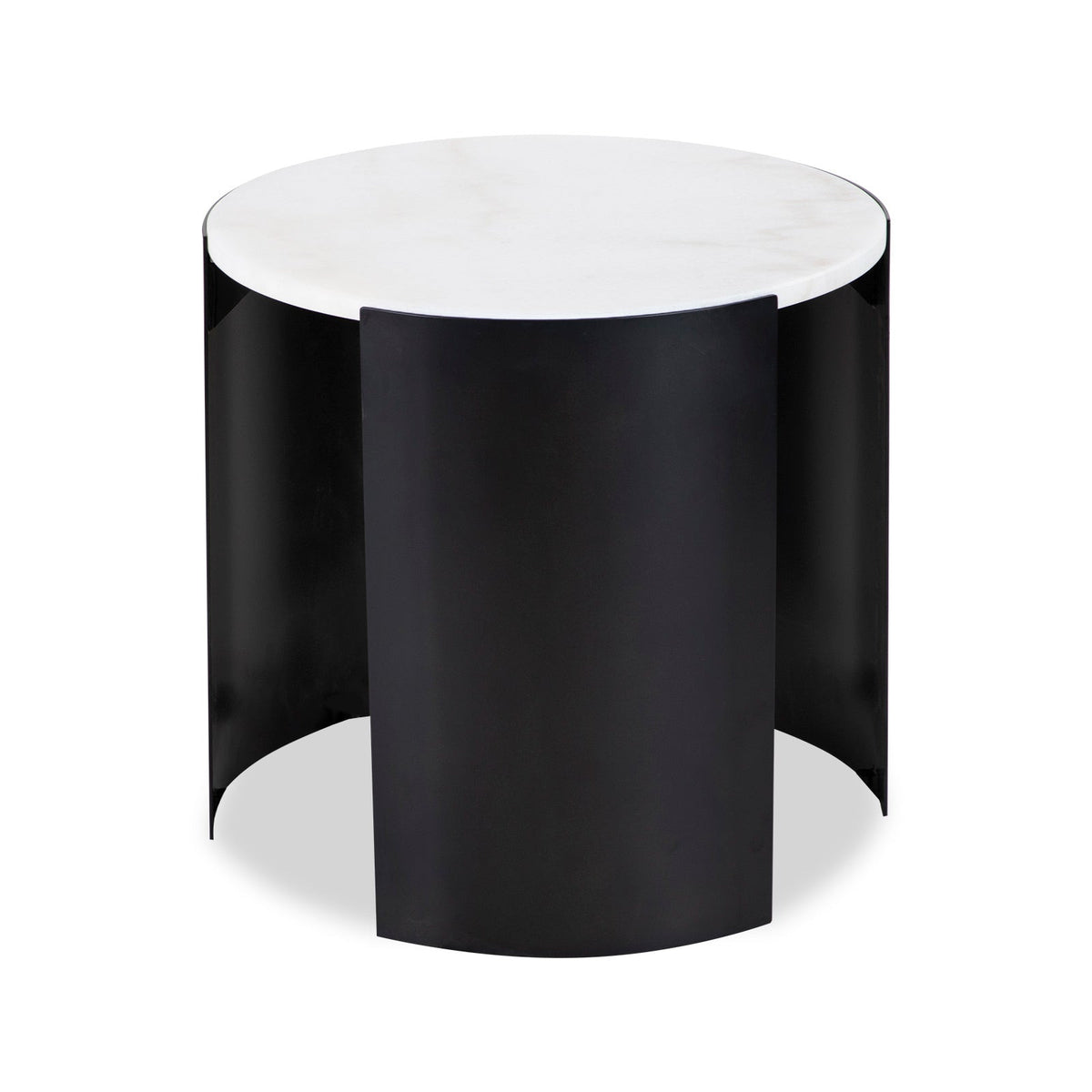 Samba Side Table - White Marble/Industrial Brown