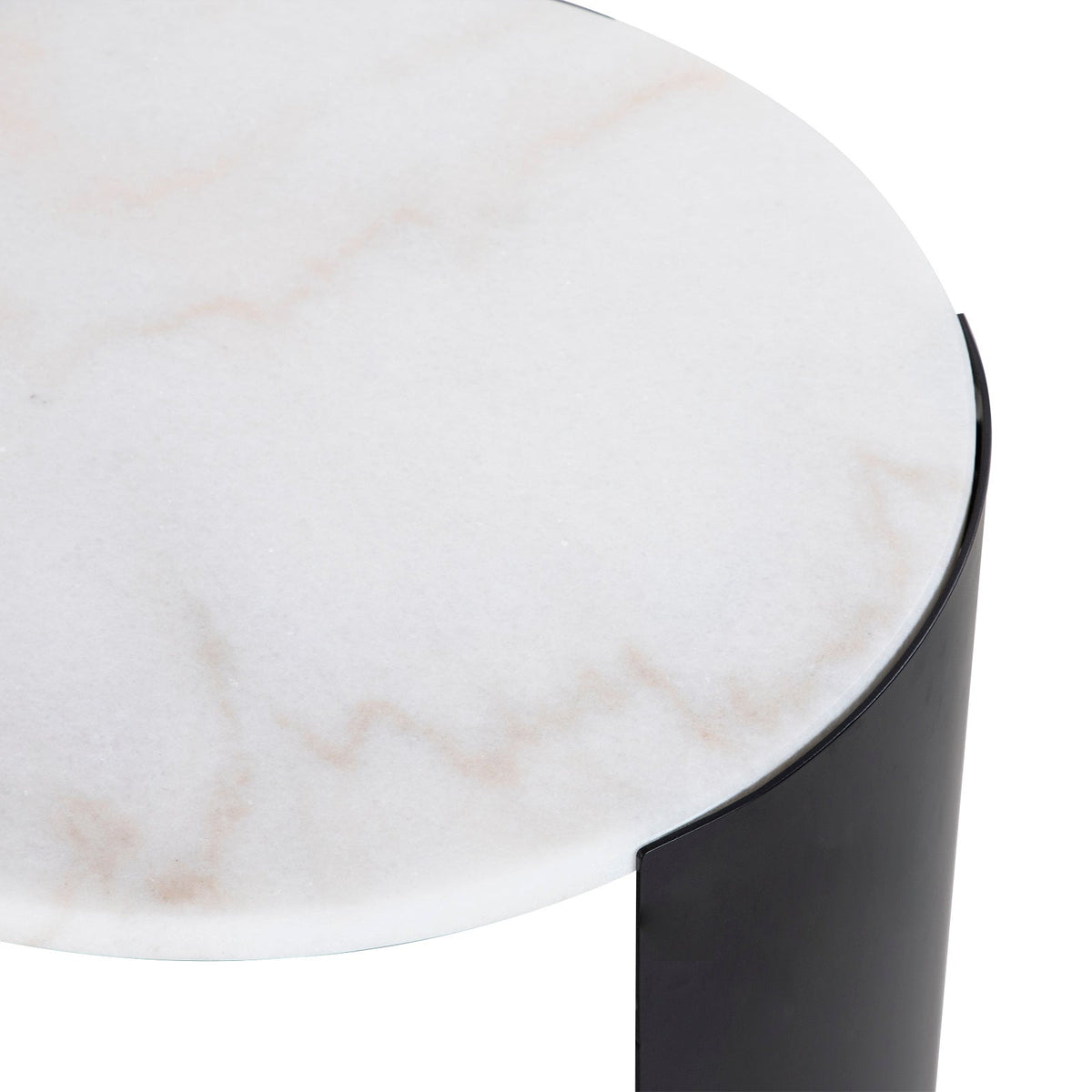 Samba Side Table - White Marble/Industrial Brown