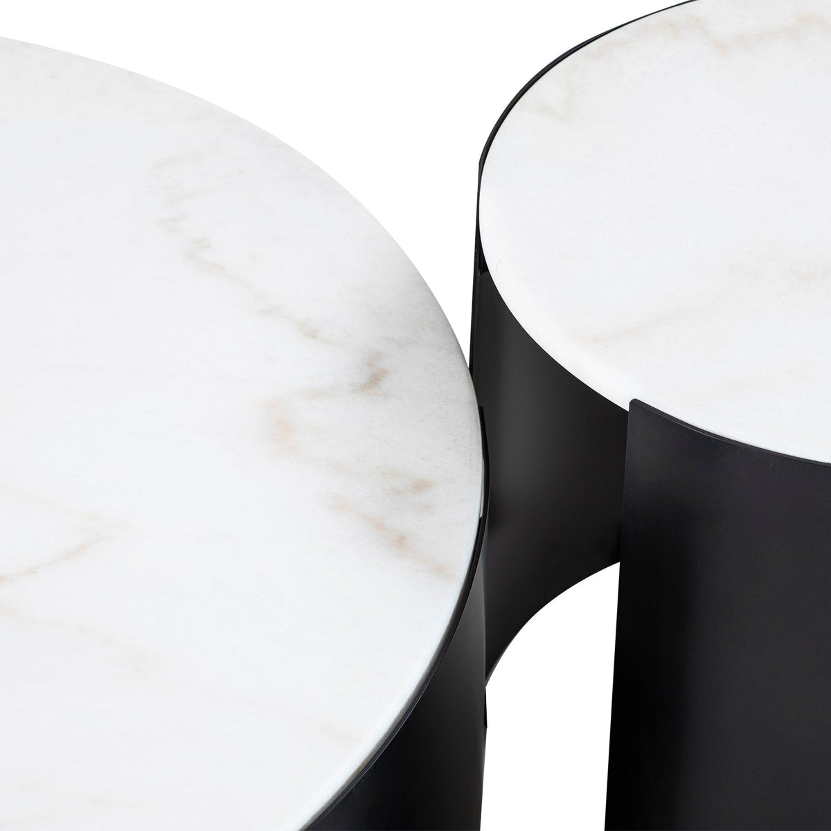 Samba Side Table - White Marble/Industrial Brown