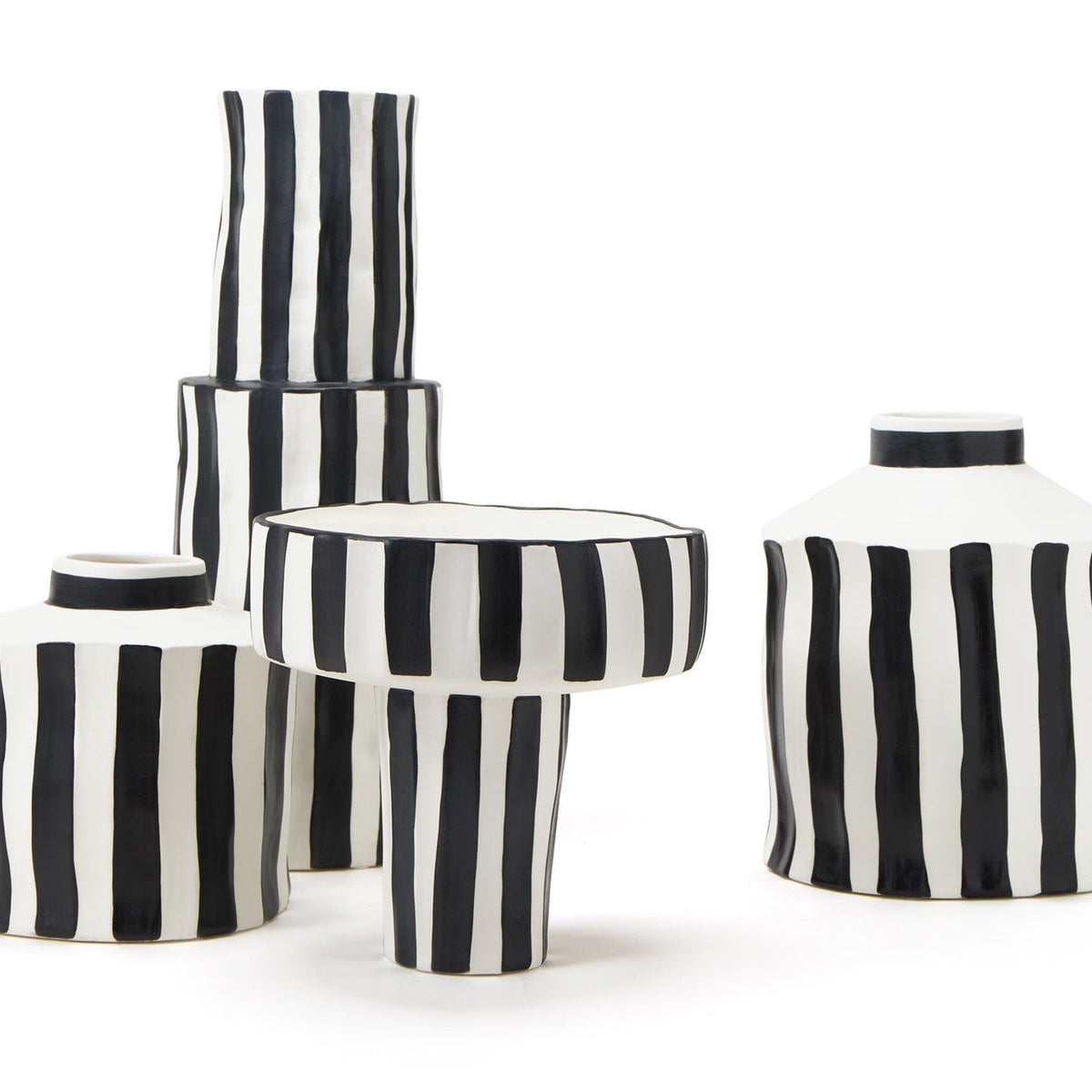 Weston Vase I - Black and White Ceramic