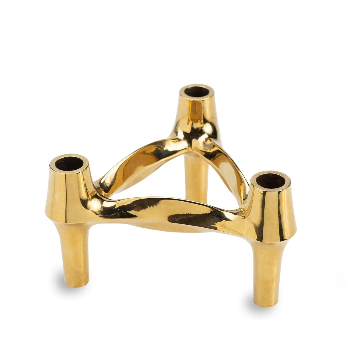 Triangular Candle Holder - Polished Brass