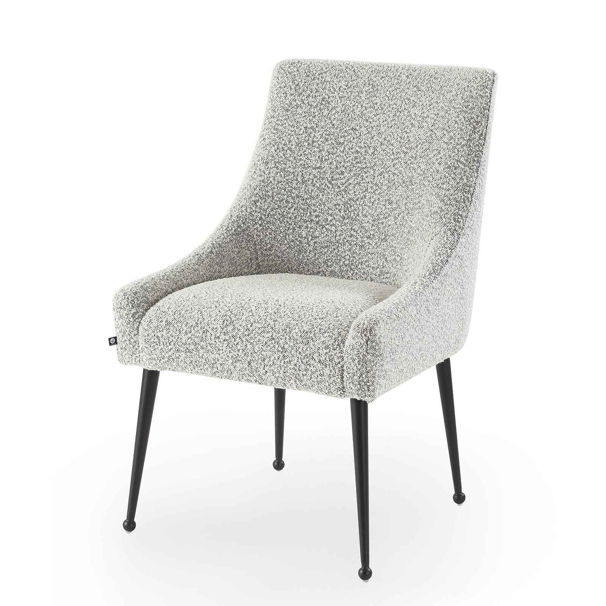 Cohen Dining Chair - Boucle Whisk/Matt Black