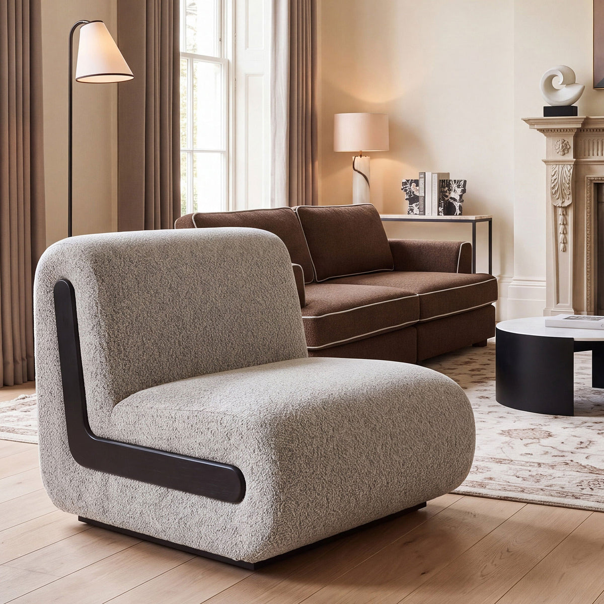 Bola Occasional Chair - Boucle Whisk & Black