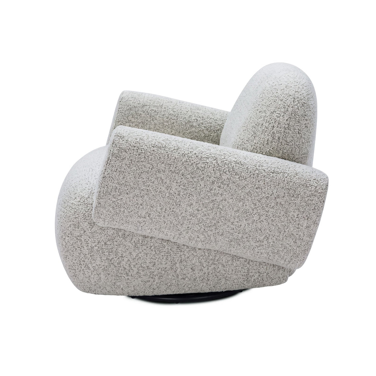 Bolton Swivel Occasional Chair - Ripley Grav | Matt Black Metal