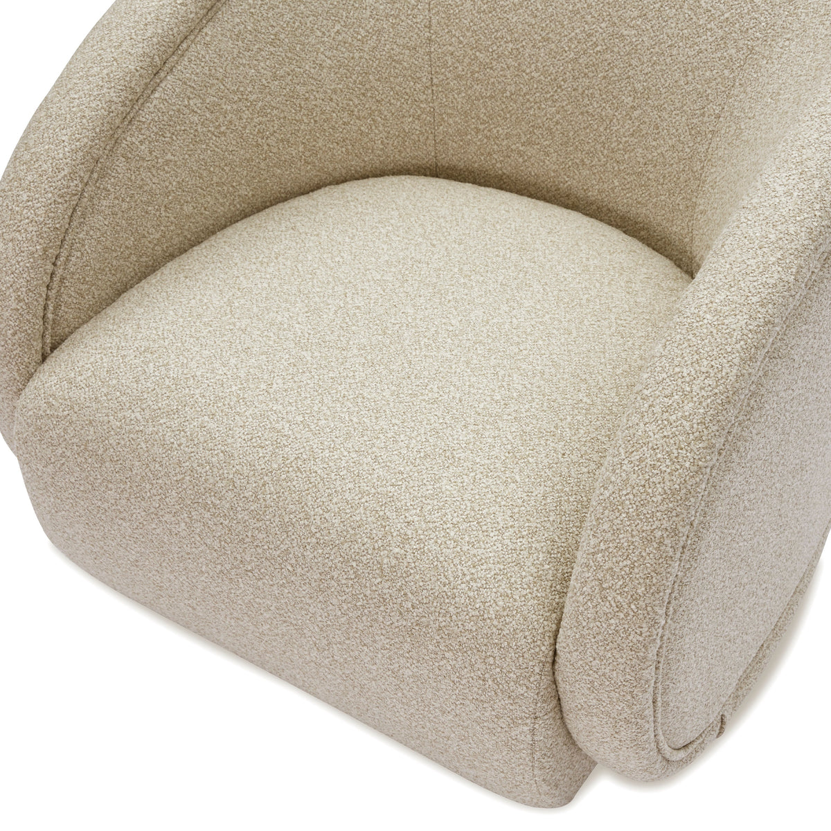Alice Swivel Occasional Chair - Capella Sand (Crib 5) | Matt Black Metal
