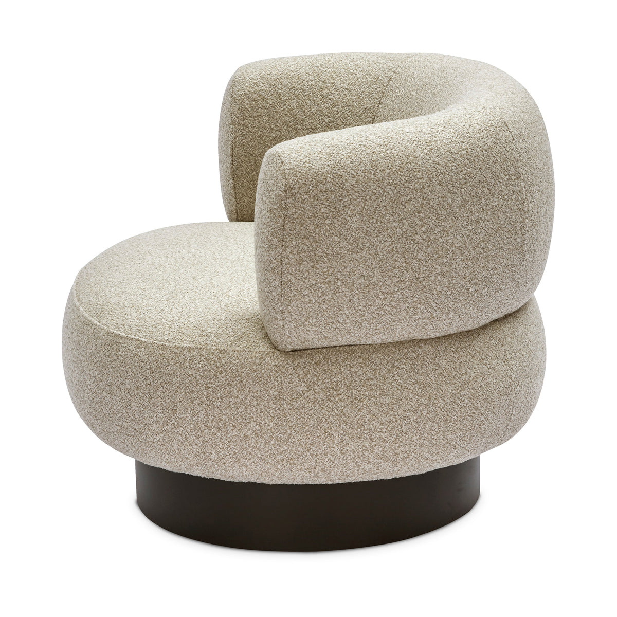 Redeo Swivel Occasional Chair - Capella Sand | Matt Black Metal