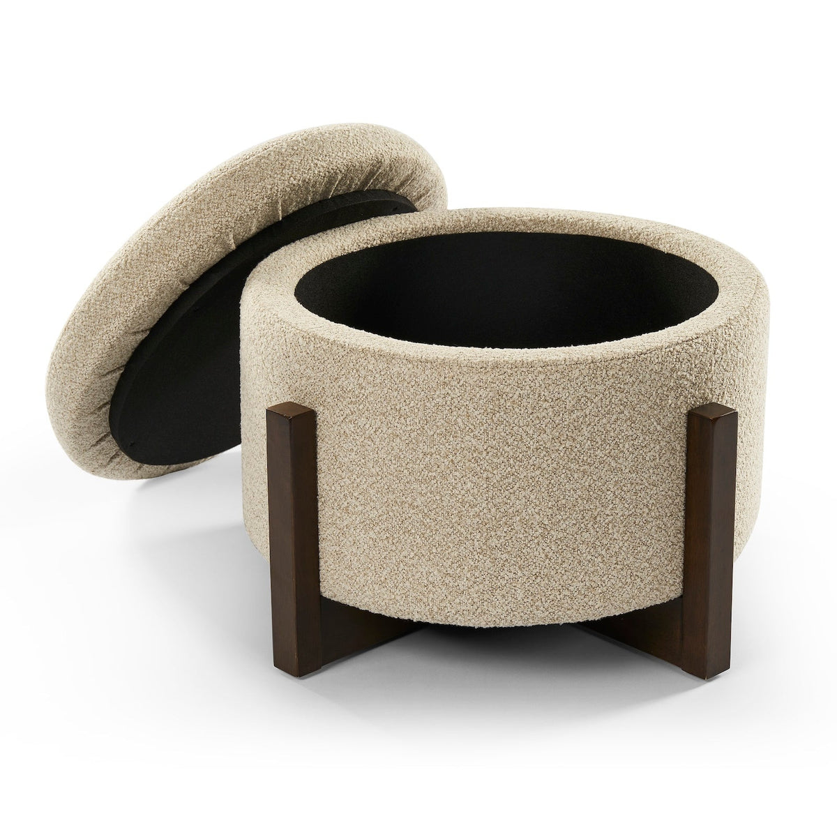 Asti Ottoman - Capella Sand/Ash Wood