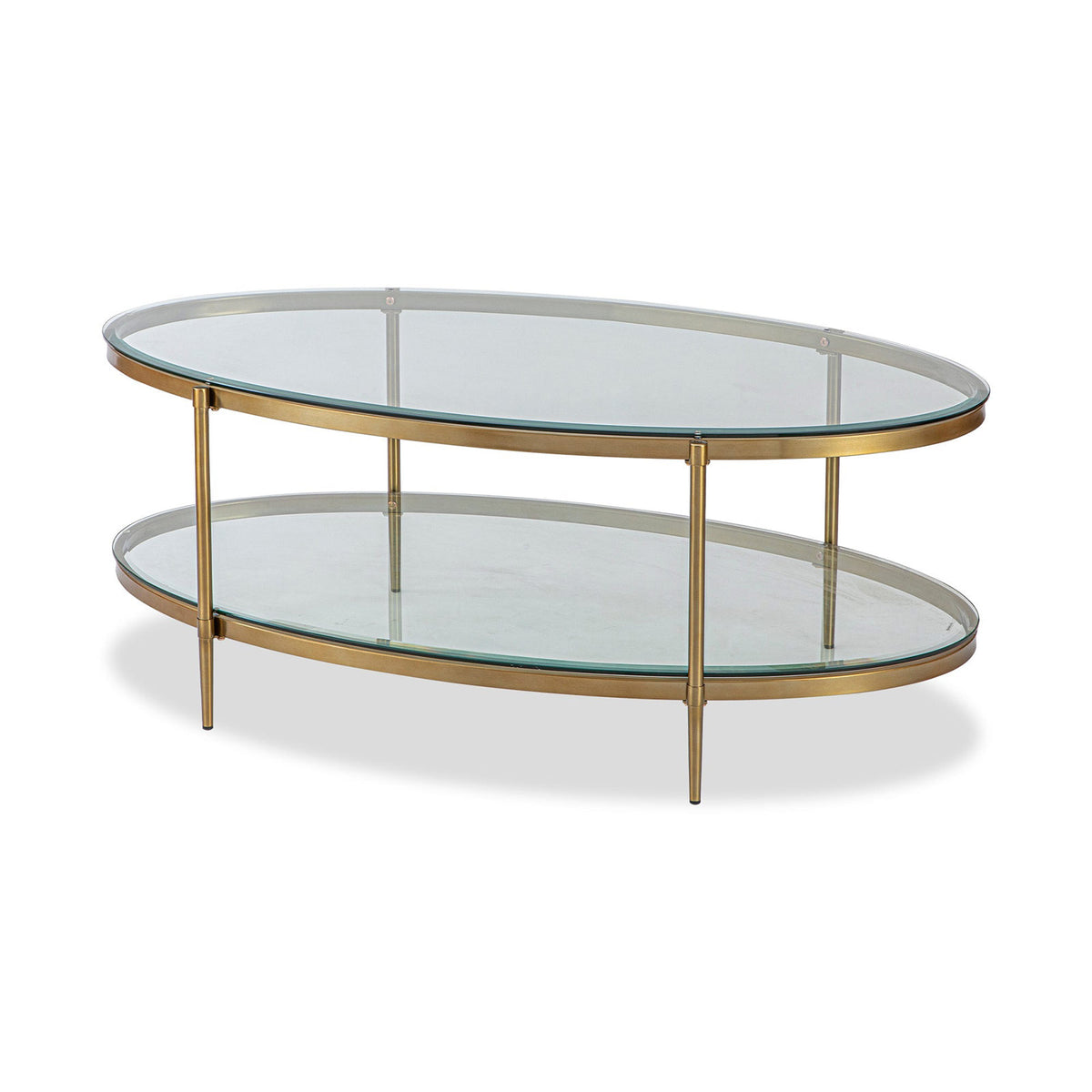 Adlon Coffee Table - Brushed Brass/Clear Glass