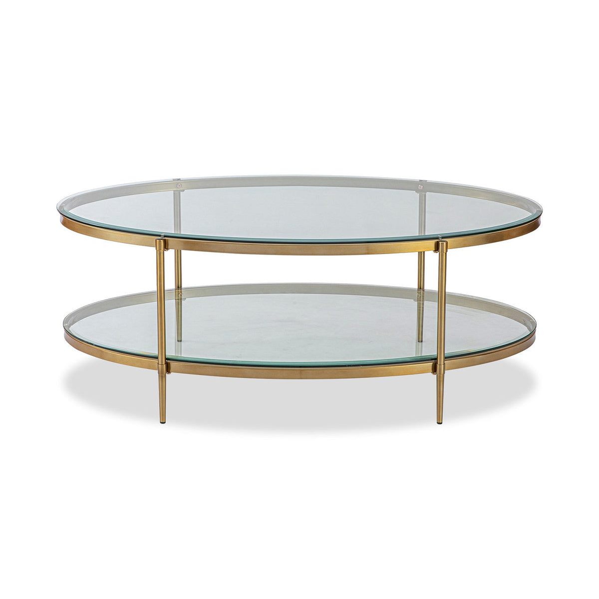 Adlon Coffee Table - Brushed Brass/Clear Glass