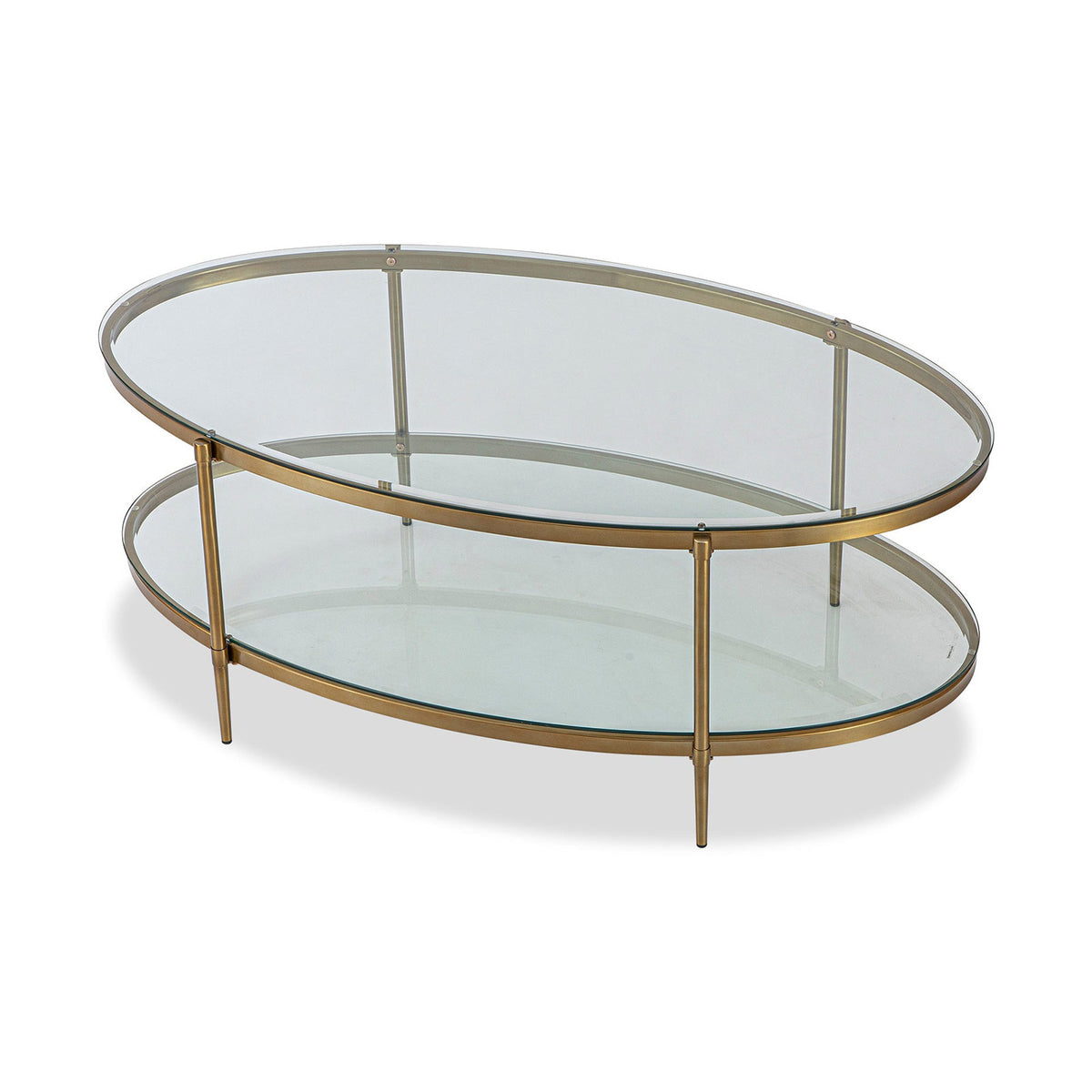 Adlon Coffee Table - Brushed Brass/Clear Glass