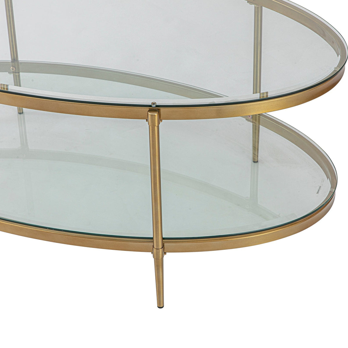 Adlon Coffee Table - Brushed Brass/Clear Glass