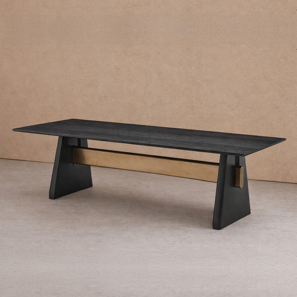 Walden Dining Table - Black Oak Veneer/Brushed Brass