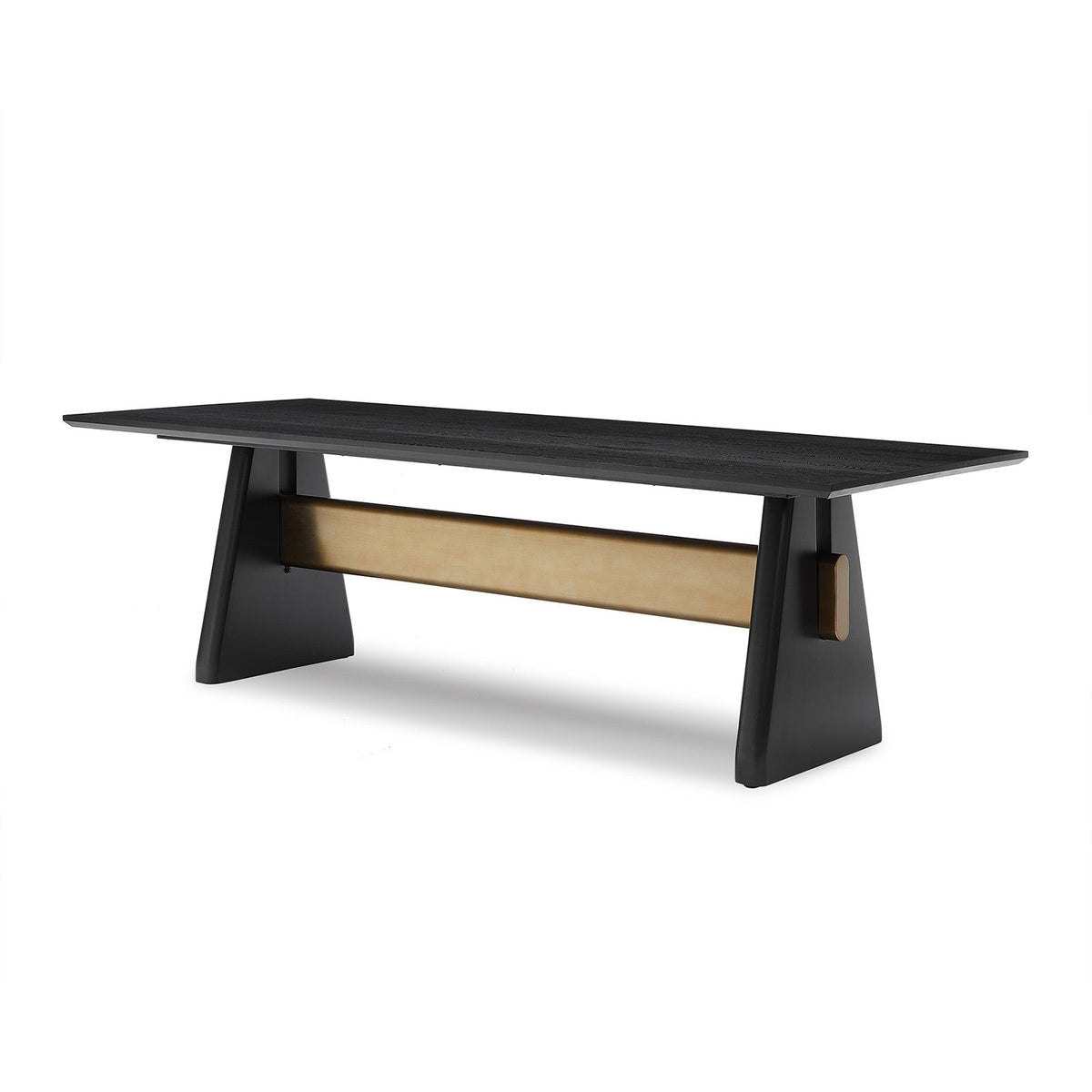 Walden Dining Table - Black Oak Veneer/Brushed Brass