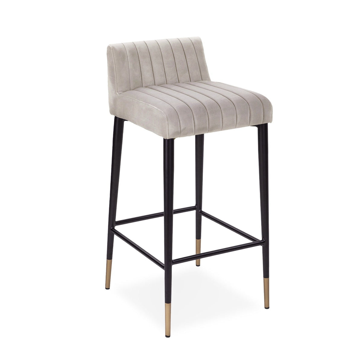 Coltrane Bar Stool - Megan Light Grey Velvet