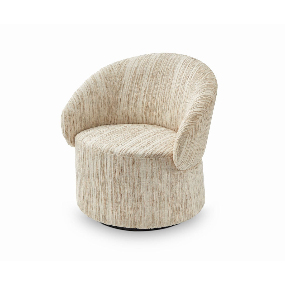 Aurelle Swivel Occasional Chair - Windsor Beige & Matt Black