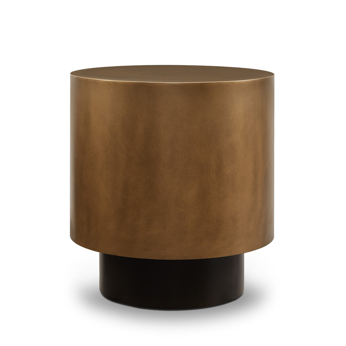 Aldo Side Table - Steel Hairline Bronze, Satin Black Base