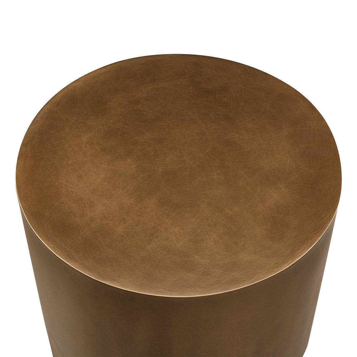 Aldo Side Table - Steel Hairline Bronze, Satin Black Base