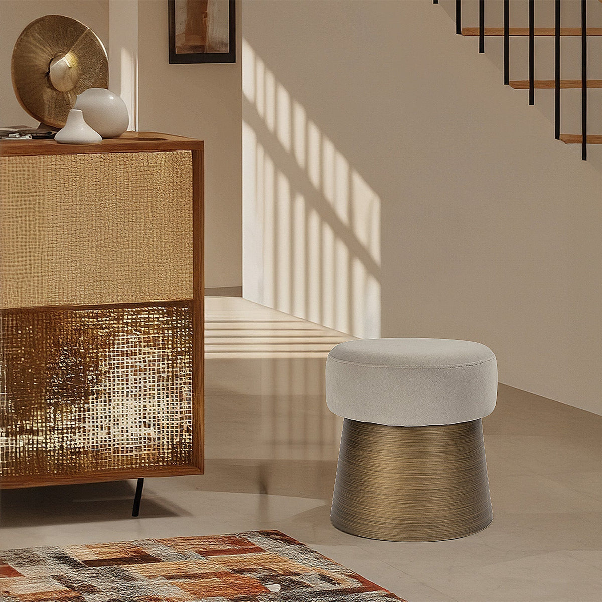 Cyrus Stool - Megan Light Grey