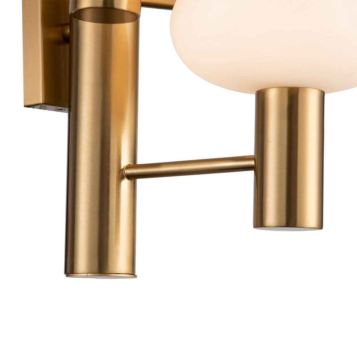 Eliseo Wall Light - White Glass, Brass Finish