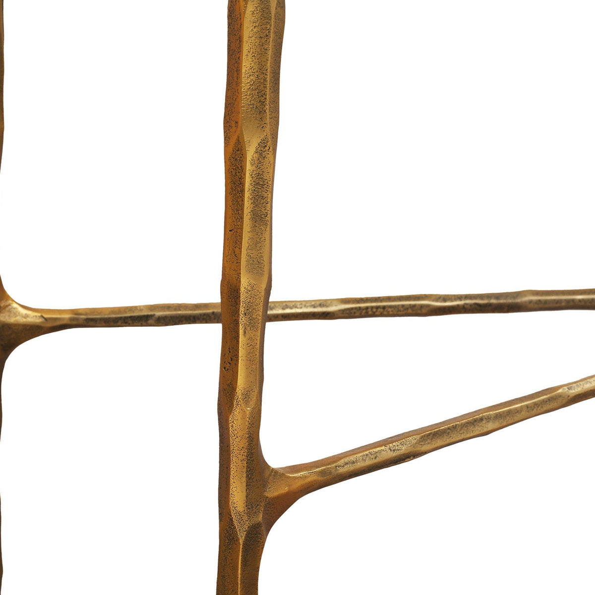 Cobra Console Table - Textured Antique Brass and Glass