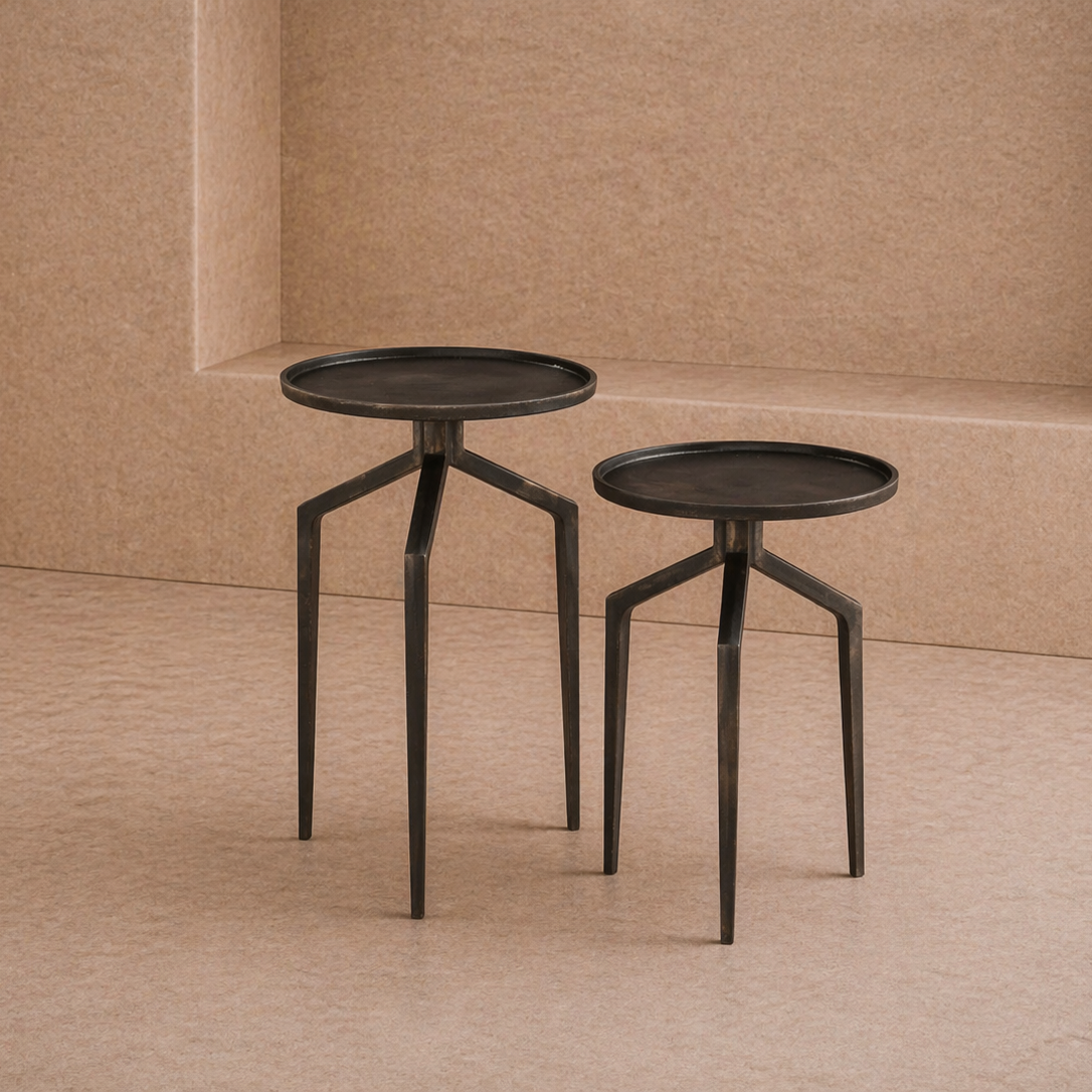 Spider Side Tables (set of 2) - Dark Bronze Metal
