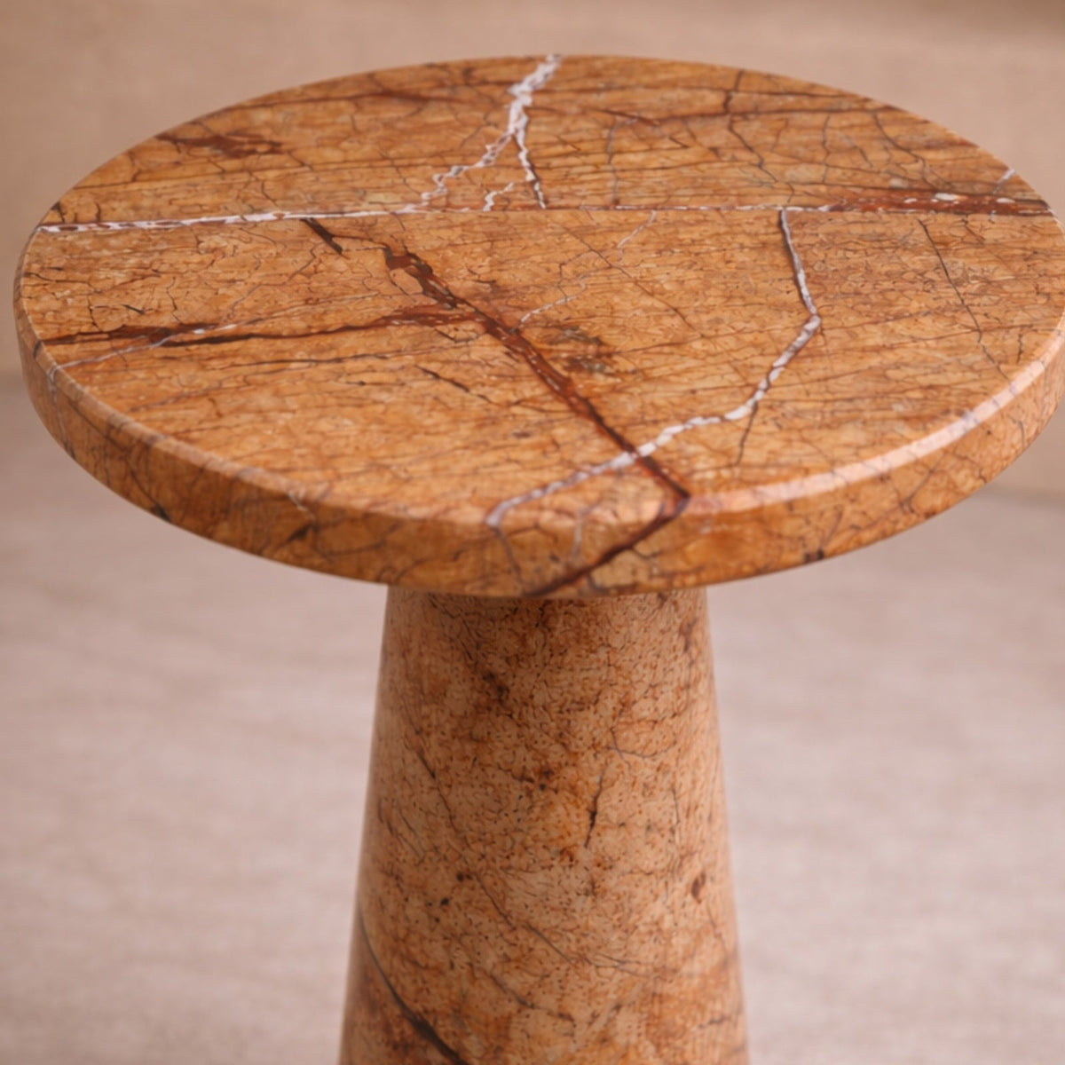 Hermes Side Table - Brown Marble