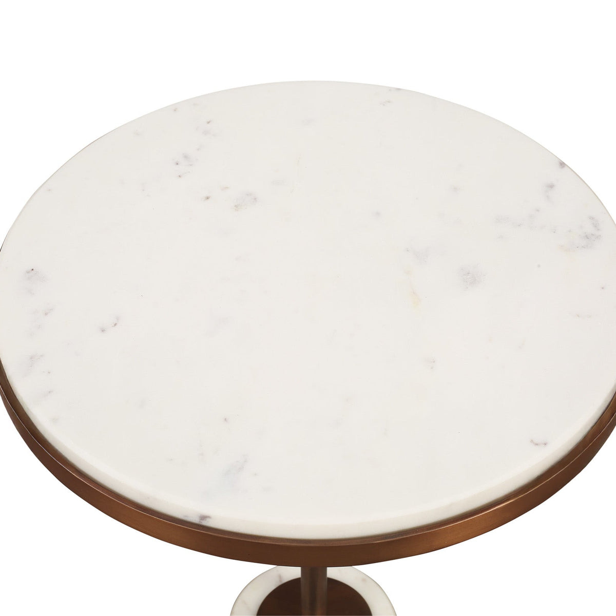 Notto Side Table (set of 2) - White Marble and Bronze